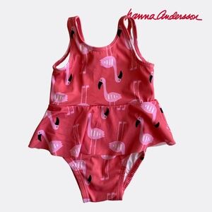 Hanna Andersson Baby Girl One-Piece Swimsuit – Size 12-18M – Flamingo Print